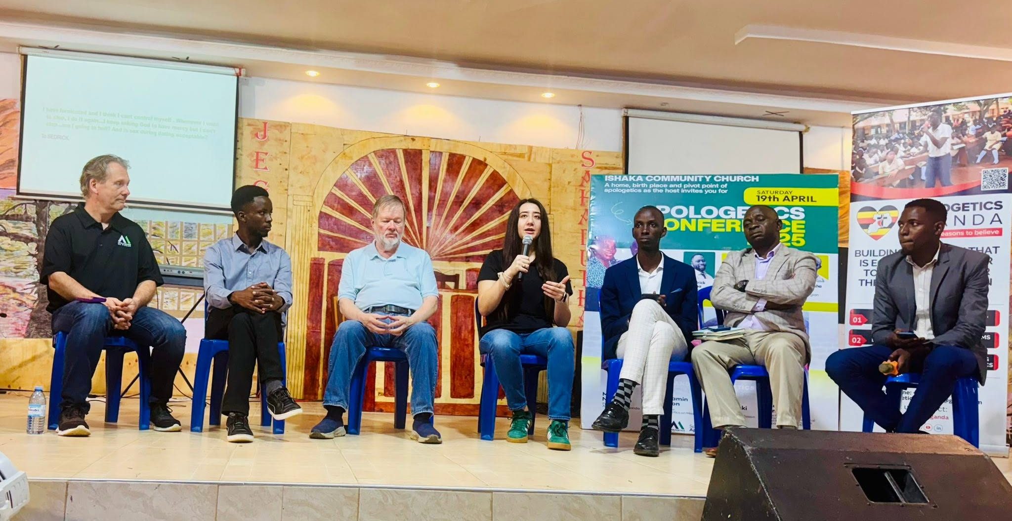 Apologetics conference panel in Uganda, April 2025